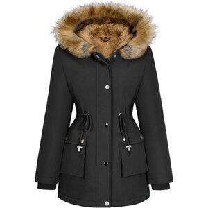 Womens Winter Coat Warm Thicken Puffer Jackets Black